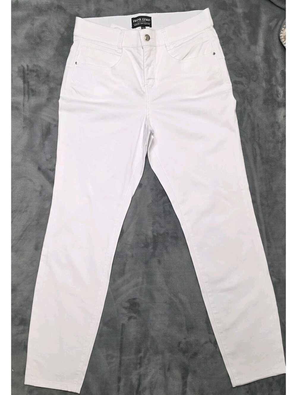 Frank Lyman White Denim Jeans L Tummy Control Slim 31 Inseam NWT